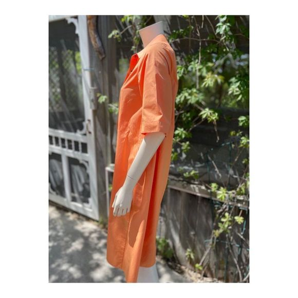 SOLD Lafayette 148 Sedwick Dress Shirt Tent Tanned Coral Cotton Tangerine - Picture 14 of 16